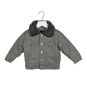 Vintage TKW Bomber Jacket 12 Months Sherpa Lined Rugged Retro Gorpcore Tan Grey